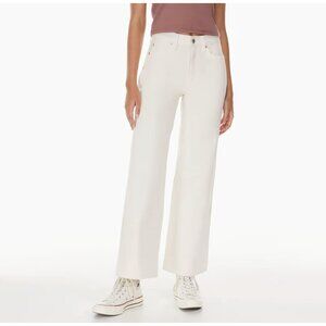 Aritzia Sunday Best High Waisted Ivory Unbleached Wide Leg Jeans 10